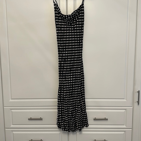 Zara Polka Dot Midi Slip Dress - Picture 1 of 2